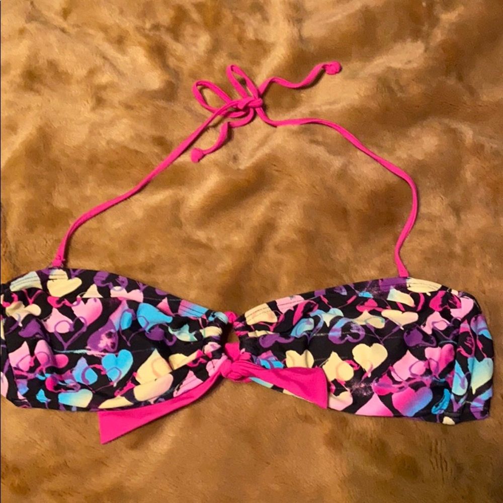 Joe Boxer black w/ hearts bikini top